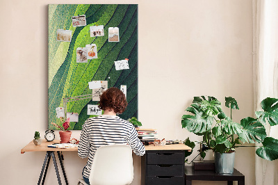 Tableau en liège fantaisie Des vagues de feuilles vertes aux nuances subtiles