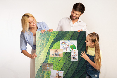 Tableau en liège fantaisie Des vagues de feuilles vertes aux nuances subtiles