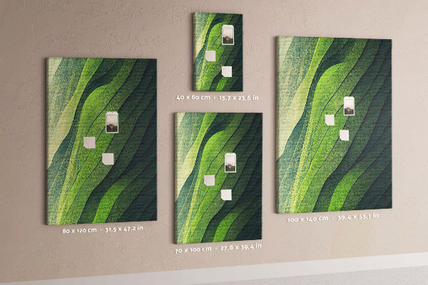 Tableau en liège fantaisie Des vagues de feuilles vertes aux nuances subtiles