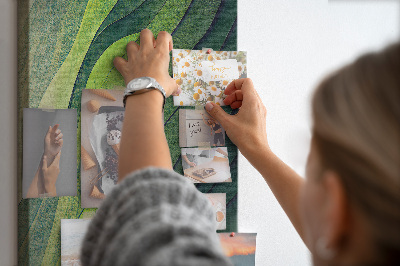 Tableau en liège fantaisie Des vagues de feuilles vertes aux nuances subtiles