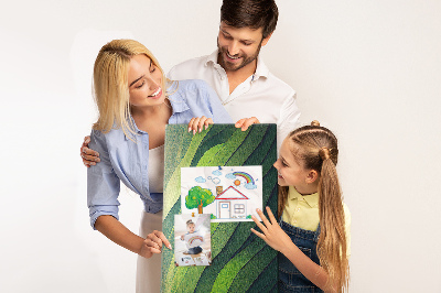 Tableau en liège fantaisie Des vagues de feuilles vertes aux nuances subtiles