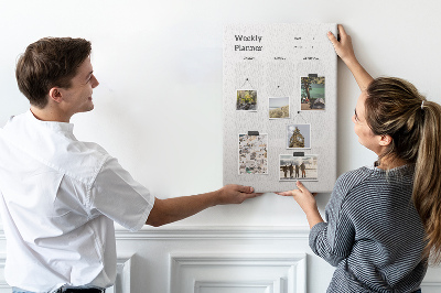 Tableau de liège Agenda hebdomadaire avec champs vides
