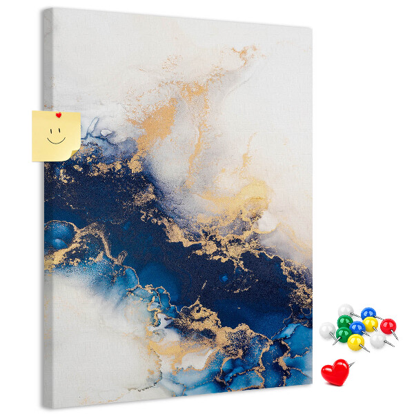 Tableau en liège fantaisie Motif abstrait dans des tons de bleu