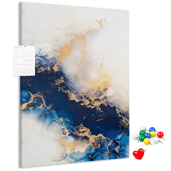 Tableau en liège fantaisie Motif abstrait dans des tons de bleu