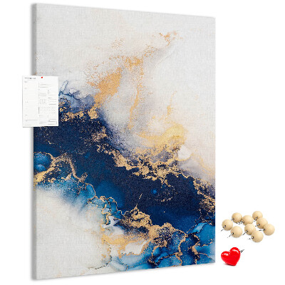 Tableau en liège fantaisie Motif abstrait dans des tons de bleu