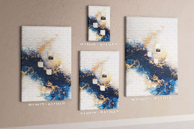 Tableau en liège fantaisie Motif abstrait dans des tons de bleu