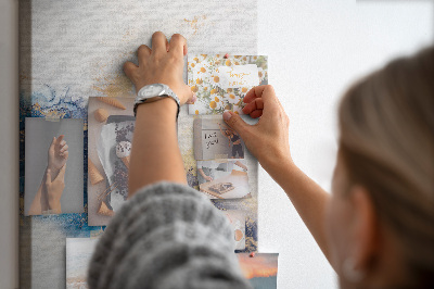 Tableau en liège fantaisie Motif abstrait dans des tons de bleu