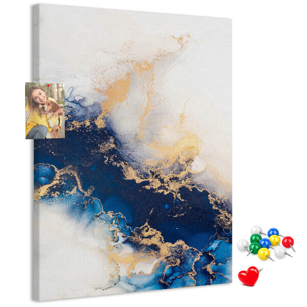 Tableau en liège fantaisie Motif abstrait dans des tons de bleu