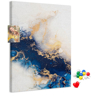 Tableau en liège fantaisie Motif abstrait dans des tons de bleu