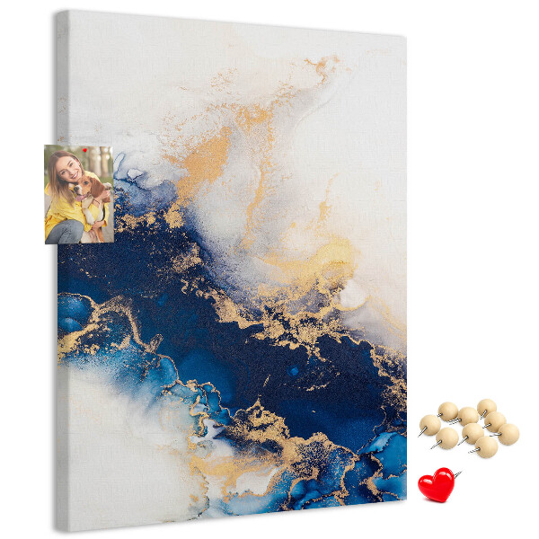 Tableau en liège fantaisie Motif abstrait dans des tons de bleu