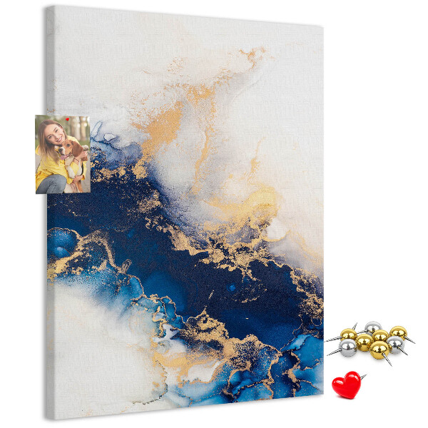 Tableau en liège fantaisie Motif abstrait dans des tons de bleu