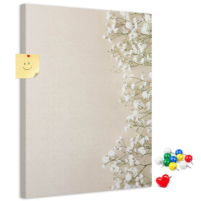 Tableau de liège Fleurs délicates sur fond neutre