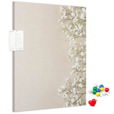 Tableau de liège Fleurs délicates sur fond neutre