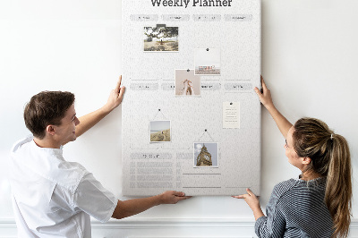 Tableau de liège Agenda hebdomadaire avec espace pour les notes