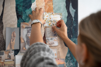 Tableau en liège fantaisie Vagues abstraites de couleurs aux tons doux