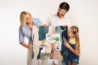 Tableau en liège fantaisie Vagues abstraites de couleurs aux tons doux