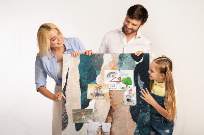 Tableau en liège fantaisie Vagues abstraites de couleurs aux tons doux