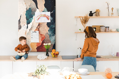 Tableau en liège déco Taches abstraites aux couleurs discrètes