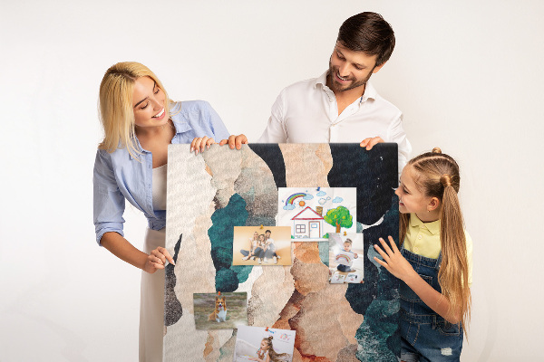 Tableau en liège déco Taches abstraites aux couleurs discrètes