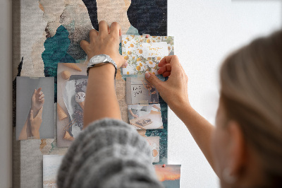 Tableau en liège déco Taches abstraites aux couleurs discrètes
