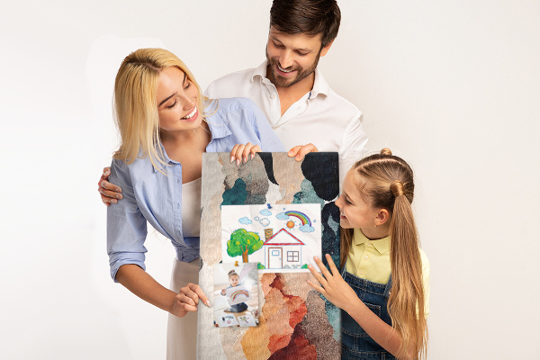 Tableau en liège déco Taches abstraites aux couleurs discrètes