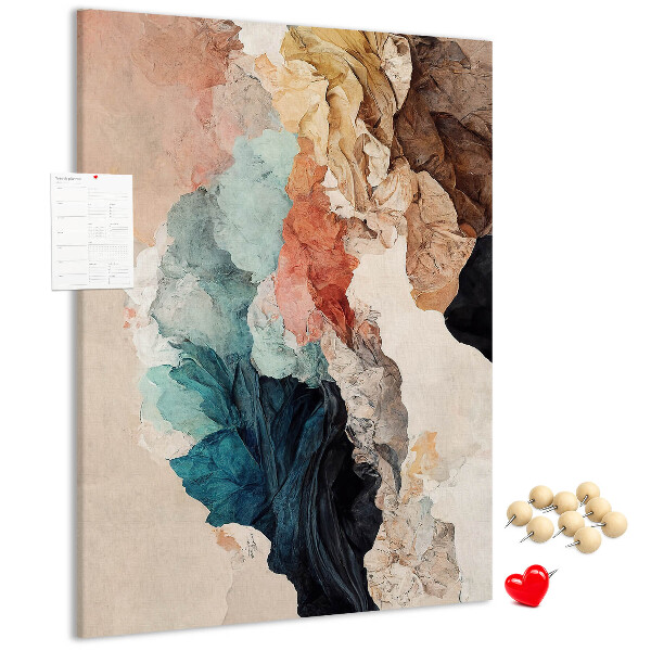 Tableau de liège Formes abstraites aux couleurs pastel