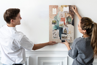 Tableau de liège Formes abstraites aux couleurs pastel