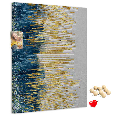 Tableau en liège fantaisie Des lignes dorées sur la mer bleue