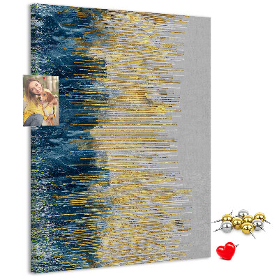 Tableau en liège fantaisie Des lignes dorées sur la mer bleue