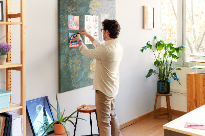 Tableau en liège déco Paysage abstrait dans des tons de vert