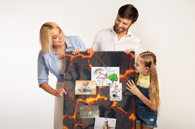 Tableau en liège fantaisie Terre craquelée aux veines brûlantes