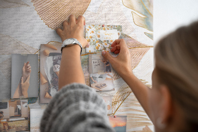 Tableau de liège Feuilles délicates aux teintes pastel