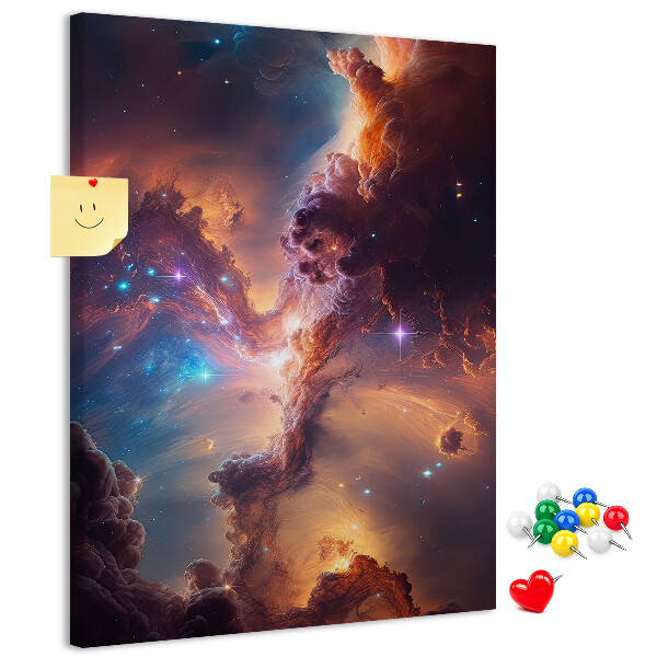 Tableau en liège fantaisie Phénomènes cosmiques dans une galaxie colorée