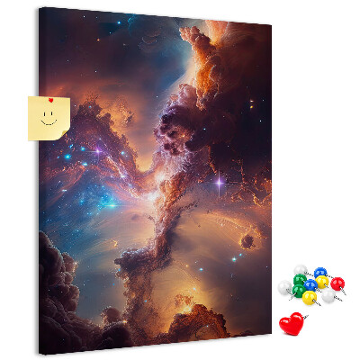 Tableau en liège fantaisie Phénomènes cosmiques dans une galaxie colorée
