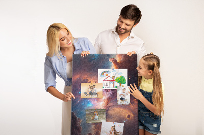 Tableau en liège fantaisie Phénomènes cosmiques dans une galaxie colorée