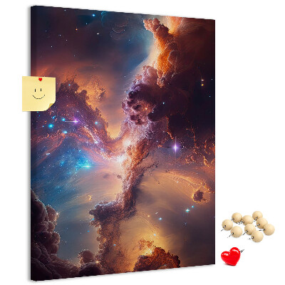 Tableau en liège fantaisie Phénomènes cosmiques dans une galaxie colorée