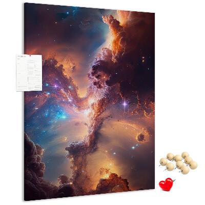 Tableau en liège fantaisie Phénomènes cosmiques dans une galaxie colorée
