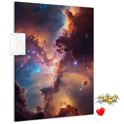 Tableau en liège fantaisie Phénomènes cosmiques dans une galaxie colorée