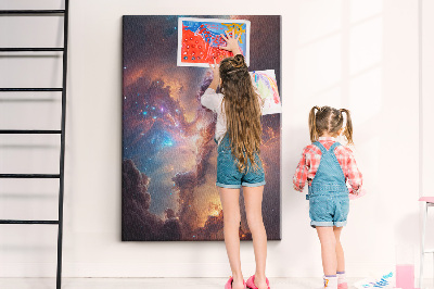 Tableau en liège fantaisie Phénomènes cosmiques dans une galaxie colorée