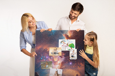 Tableau en liège fantaisie Phénomènes cosmiques dans une galaxie colorée