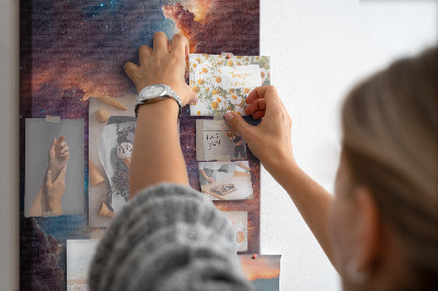 Tableau en liège fantaisie Phénomènes cosmiques dans une galaxie colorée