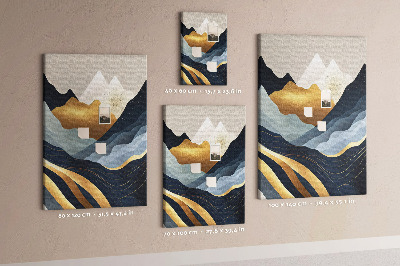 Tableau de liège Montagnes dorées dans une vallée paisible