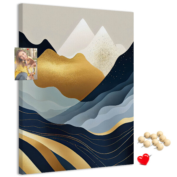 Tableau de liège Montagnes dorées dans une vallée paisible
