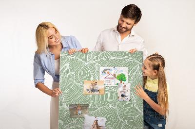 Tableau en liège fantaisie Feuilles délicates sur fond vert