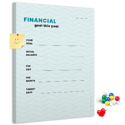 Tableau de liège Un thème pour la planification des objectifs financiers