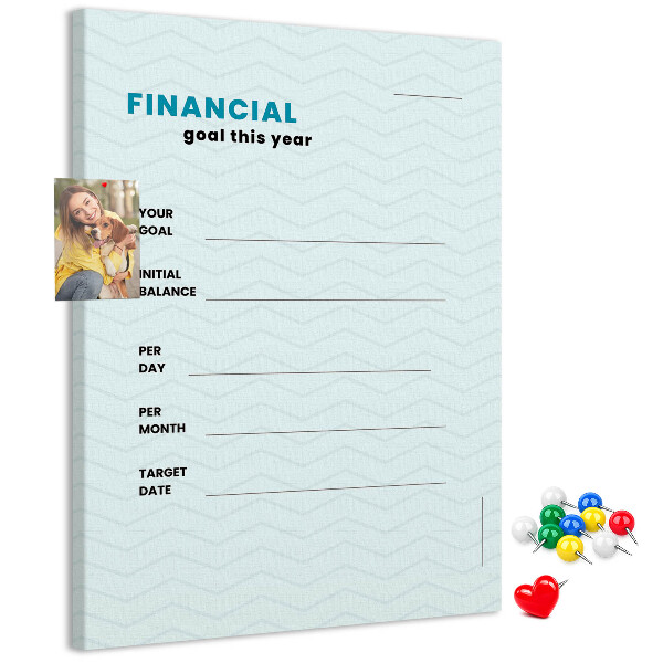 Tableau de liège Un thème pour la planification des objectifs financiers