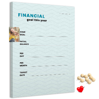 Tableau de liège Un thème pour la planification des objectifs financiers