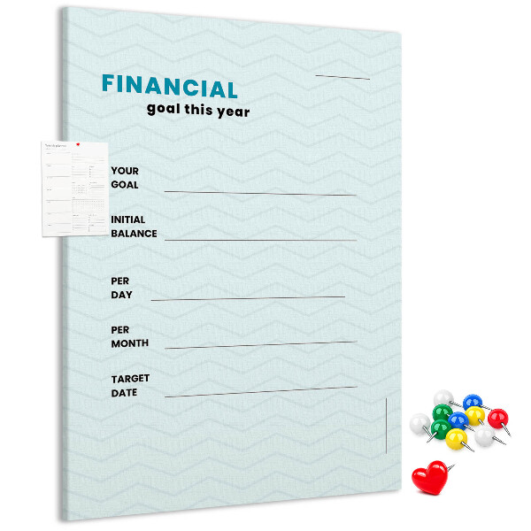 Tableau de liège Un thème pour la planification des objectifs financiers
