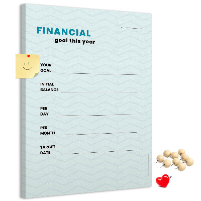 Tableau de liège Un thème pour la planification des objectifs financiers