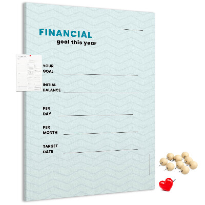 Tableau de liège Un thème pour la planification des objectifs financiers